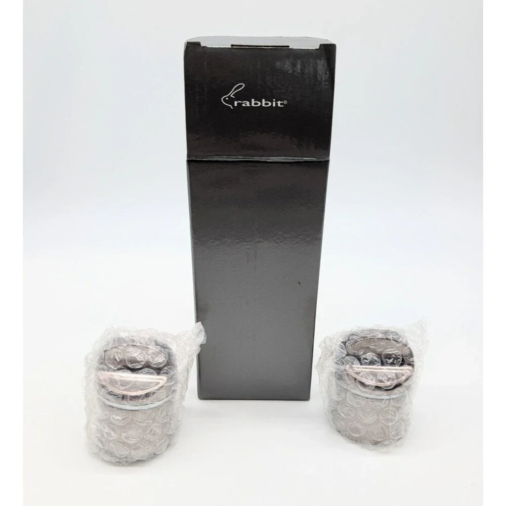 Set Of 2 Rabbit Champagne And Wine Sealers Preservers Gray Dark Chrome Color